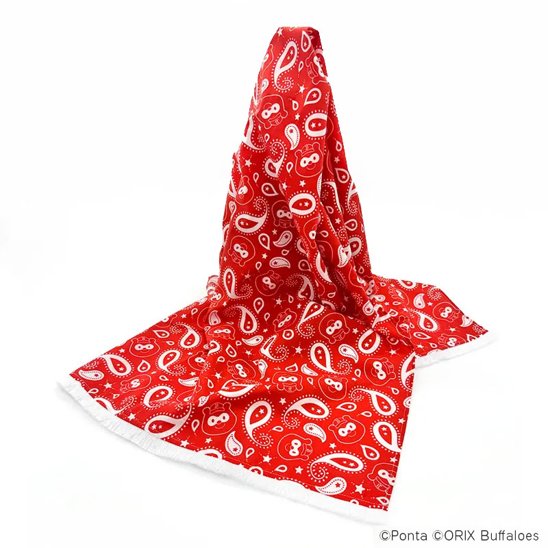 【12月上旬～中旬発送】バファローズ☆ポンタ ストール 大人用（パパ☆ポン レッド）