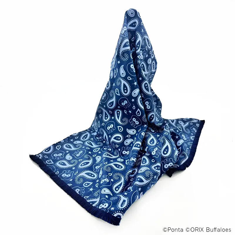 【12月上旬～中旬発送】バファローズ☆ポンタ ストール 大人用（社長☆ポン ネイビー）